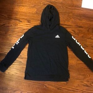 Black long sleeve adidas shirt size boys small EUC